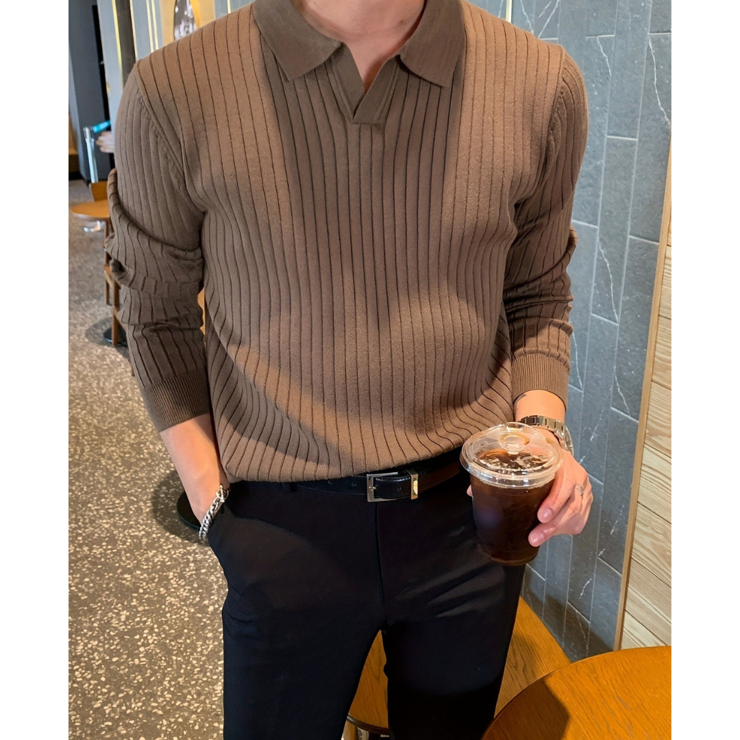 Asadali | Herren Stylischer Rippenstrick Pullover | Warme