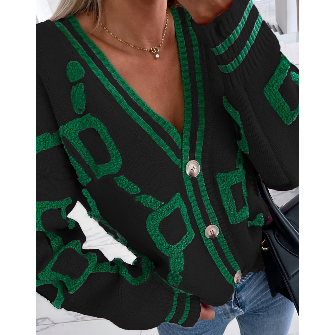 Asifiarim | Damen Langarm Knopf Daunen Strickjacke | Warme