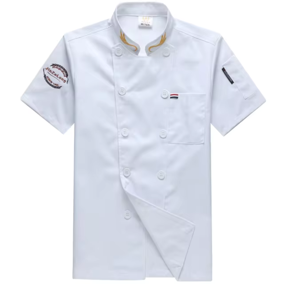 Cafora | Herren Kurzärmelige Chefkoch Uniform | Arbeitskleidung