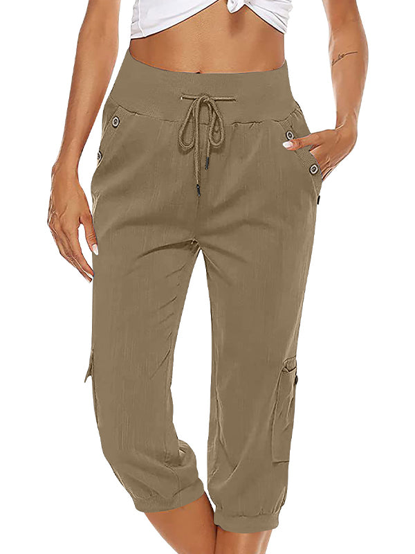 Ayla Damen Crop-Hose Im Leinenlook Mit Kordelzugbund – Bequem Und Vielseitig Für Jeden Anlass