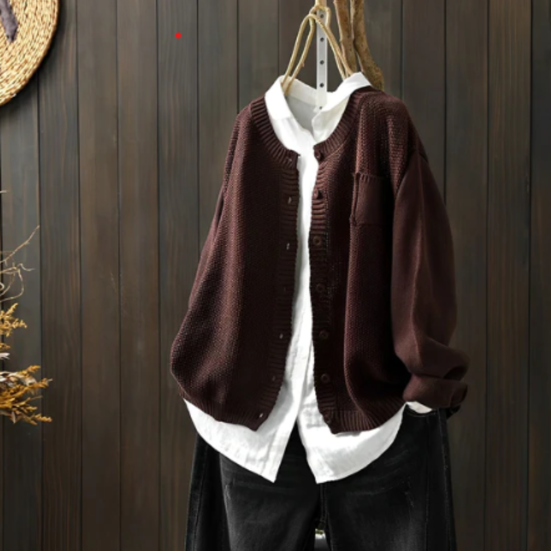 Simran | Damen Winter Strickjacke | Warme