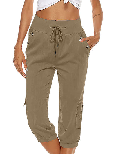 Ayla Damen Crop-Hose Im Leinenlook Mit Kordelzugbund – Bequem Und Vielseitig Für Jeden Anlass