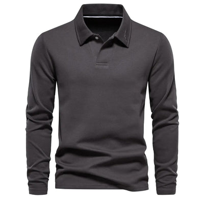 Lucas - klassisches Langarm-Polo mit elegantem Kragen