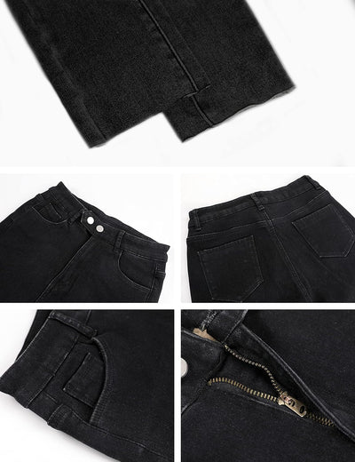 Iyanna - warme, mit Fleece gefütterte Denim-Leggings