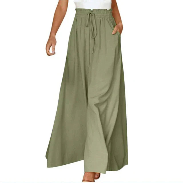 Sallie - bequeme Hose mit weitem Bein und elastischem Bund für einen lässigen und eleganten Look