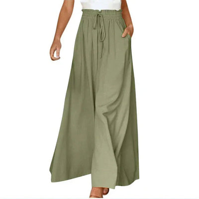 Sallie - bequeme Hose mit weitem Bein und elastischem Bund für einen lässigen und eleganten Look