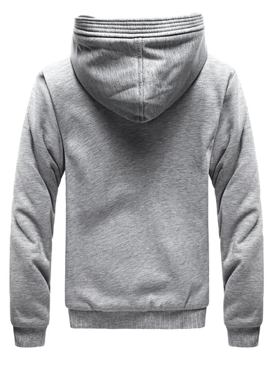 Winterwarme Fleece-Kapuzenjacke mit Reißverschluss