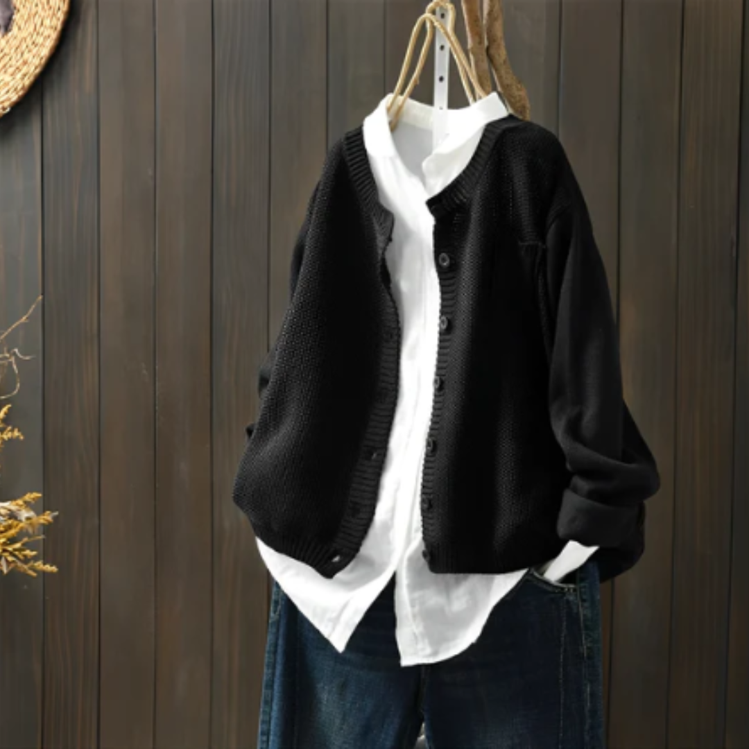 Simran | Damen Winter Strickjacke | Warme