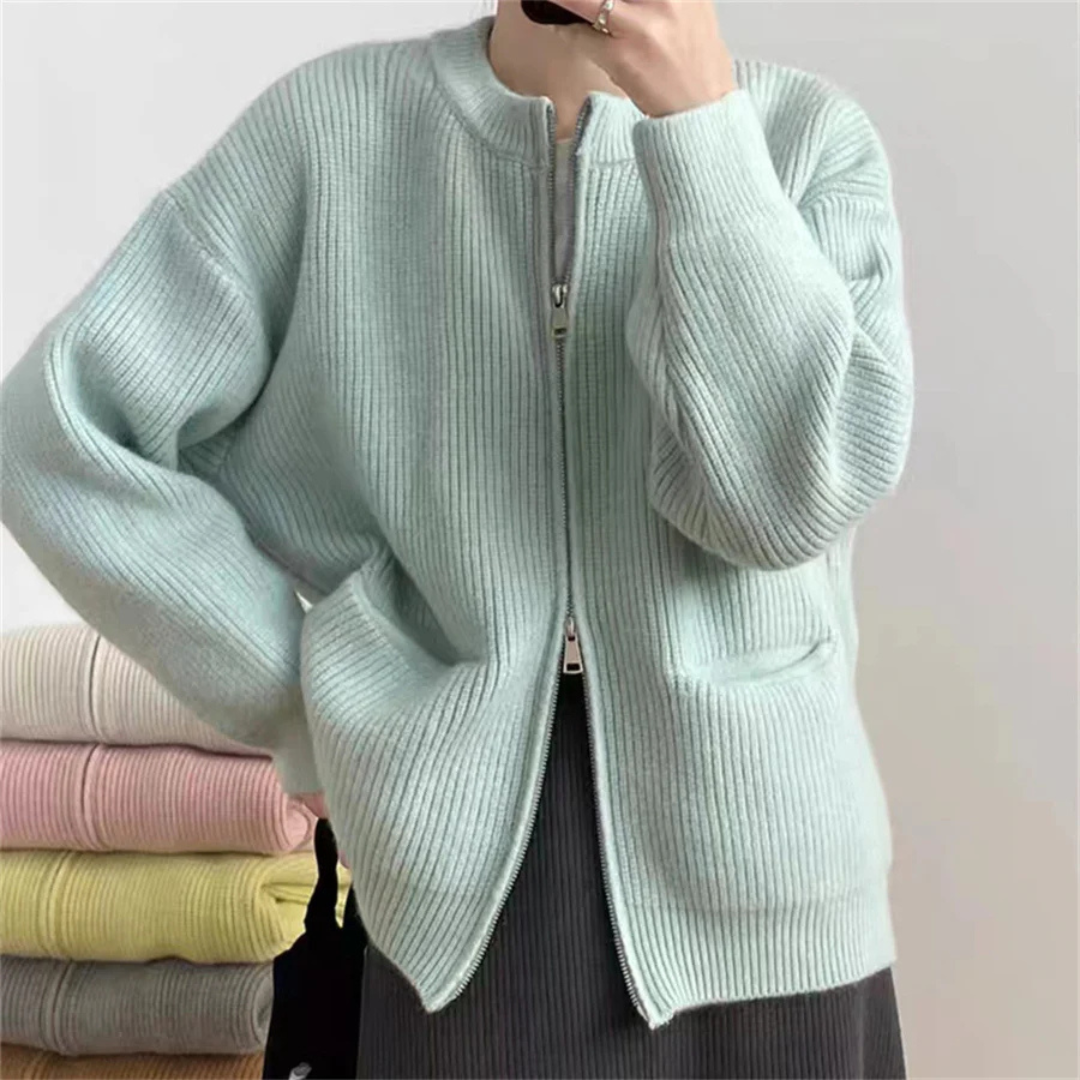 Jamunen | Damen Strickjacke mit Reißverschluss | Langarm