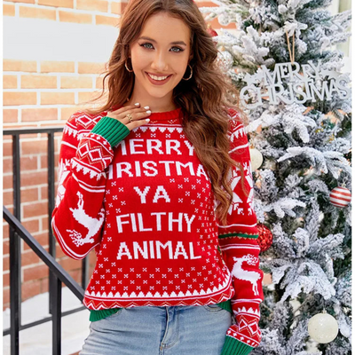 Zunira | Damen Bequeme Warme Weihnachtspulli | 2024