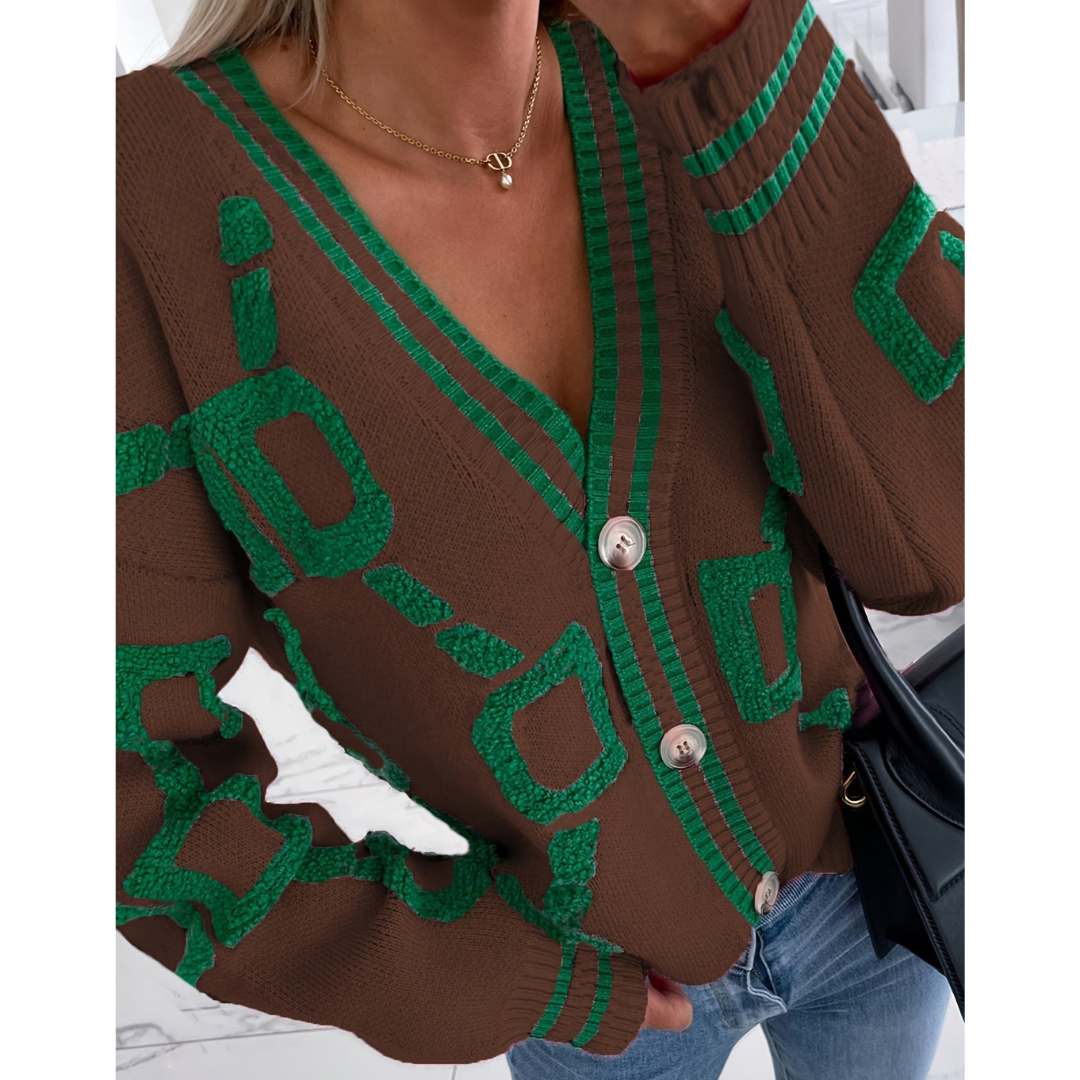 Asifiarim | Damen Langarm Knopf Daunen Strickjacke | Warme