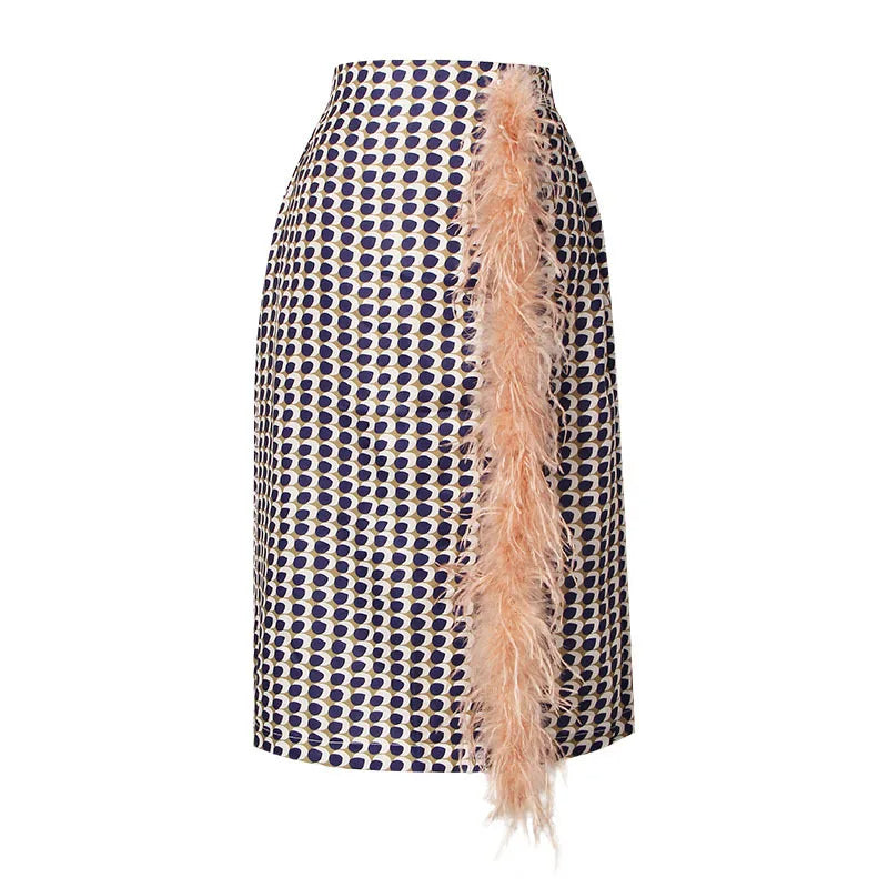 Zweiteiliges Chiffon Sommeroutfit mit Gürtel und Rock – Maurelle