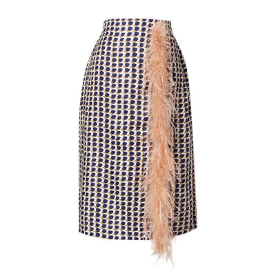 Zweiteiliges Chiffon Sommeroutfit mit Gürtel und Rock – Maurelle