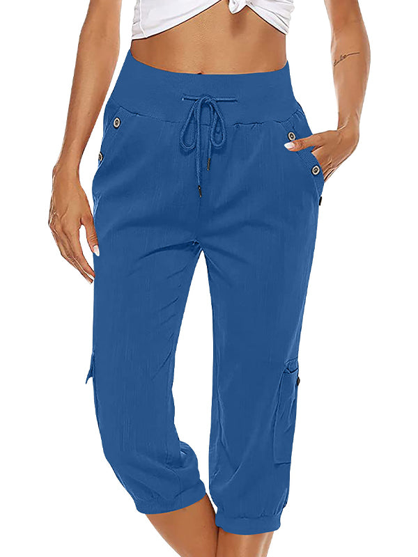 Ayla Damen Crop-Hose Im Leinenlook Mit Kordelzugbund – Bequem Und Vielseitig Für Jeden Anlass