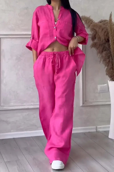 Arielle - Baumwollleinen Zweiteiliges Set