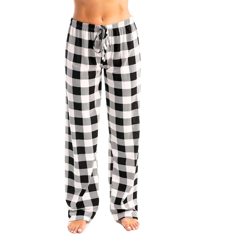 Asanta | Damenhosen | Weihnachtlich karierte Pyjamahose für Damen | Bequem