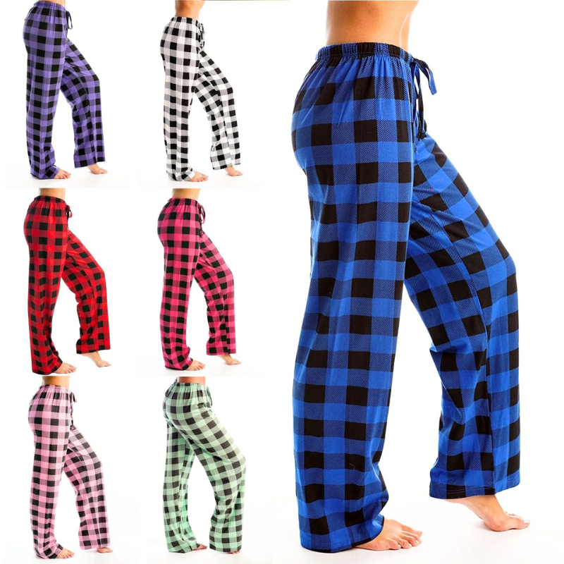Asanta | Damenhosen | Weihnachtlich karierte Pyjamahose für Damen | Bequem
