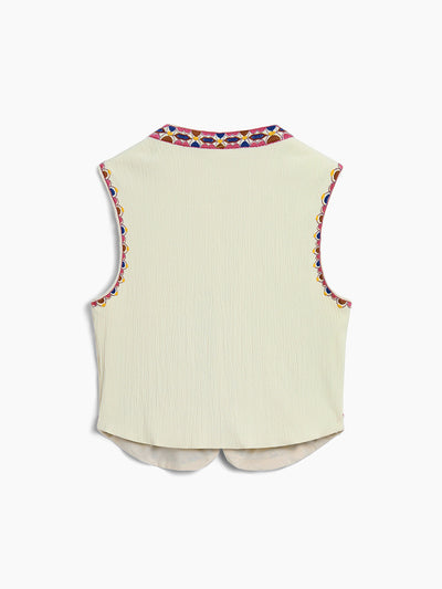 Emilia | Bestickte Weste mit Blumenmuster