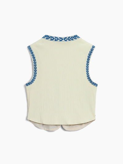 Emilia | Bestickte Weste mit Blumenmuster