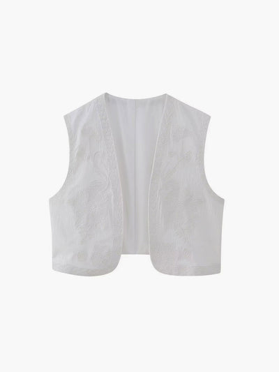 Emilia | Bestickte Weste mit Blumenmuster