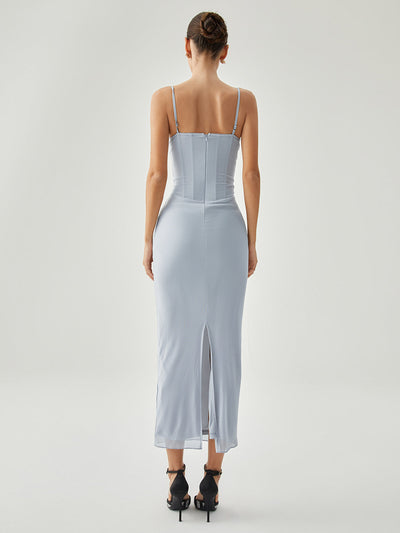 Anneliese | Elegantes, drapiertes Maxi-Tankkleid mit Schlitz