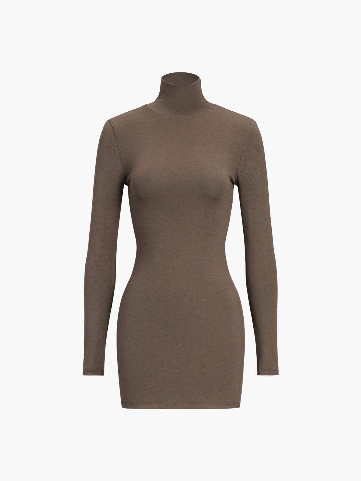 Bia | Elegantes langärmeliges Kleid mit Rollkragen und offenem Rücken