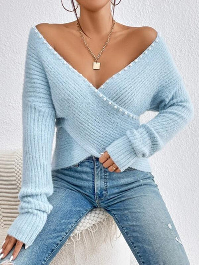 Conette - eleganter, schlichter Pullover mit V-Ausschnitt