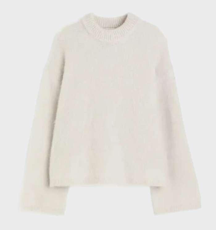 Zyna - Unifarbener Mohair-Pullover mit Rundhalsausschnitt für Freizeitkleidung