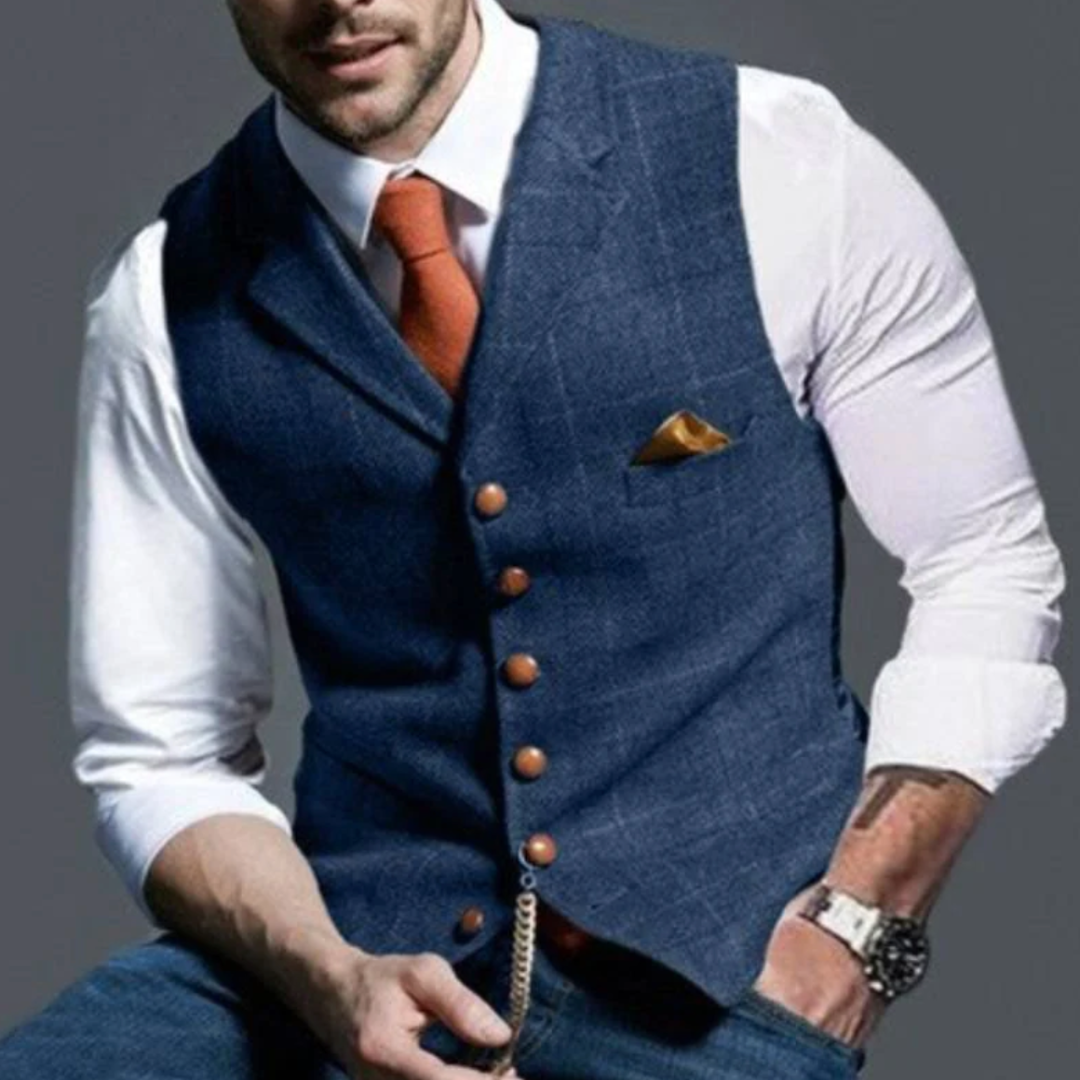Modrezo | Herren Vintage Stylische Weste | Lässig