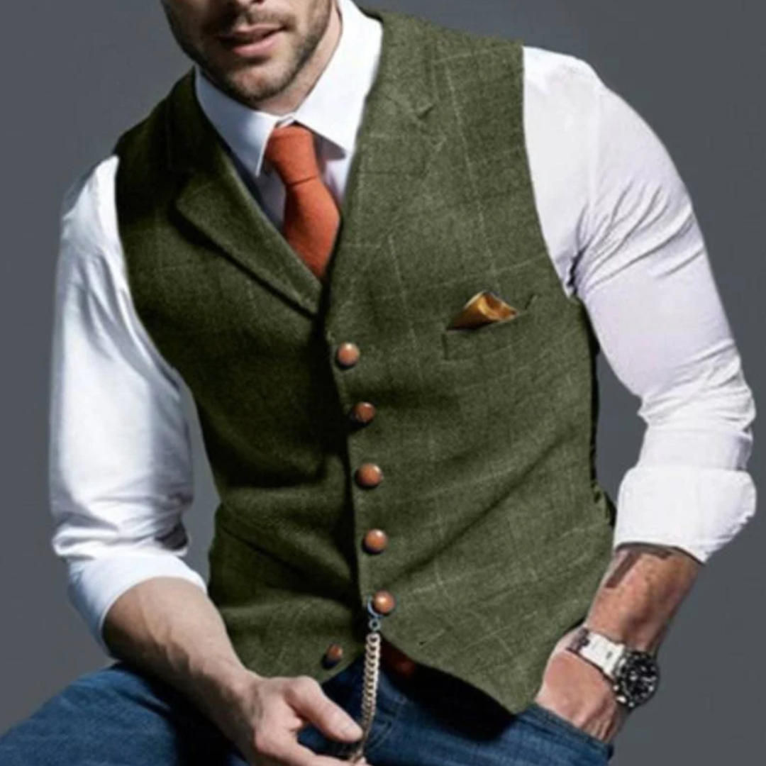 Modrezo | Herren Vintage Stylische Weste | Lässig