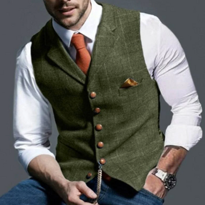 Modrezo | Herren Vintage Stylische Weste | Lässig