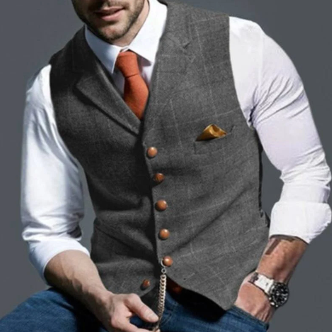 Modrezo | Herren Vintage Stylische Weste | Lässig