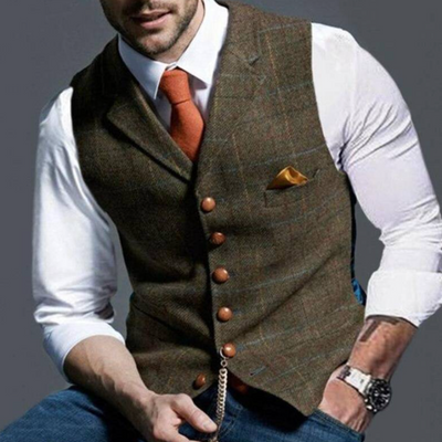 Modrezo | Herren Vintage Stylische Weste | Lässig