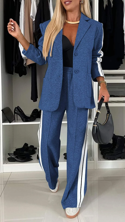 Blazer-Set | Lässig | Weite Beinweite | Zweiteiler | Co-Ord-Set für Frauen