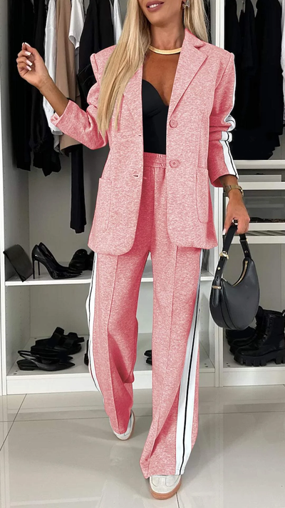 Blazer-Set – Weite Damen-Freizeithose Zweiteiler