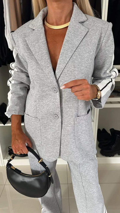 Blazer-Set – Weite Damen-Freizeithose Zweiteiler
