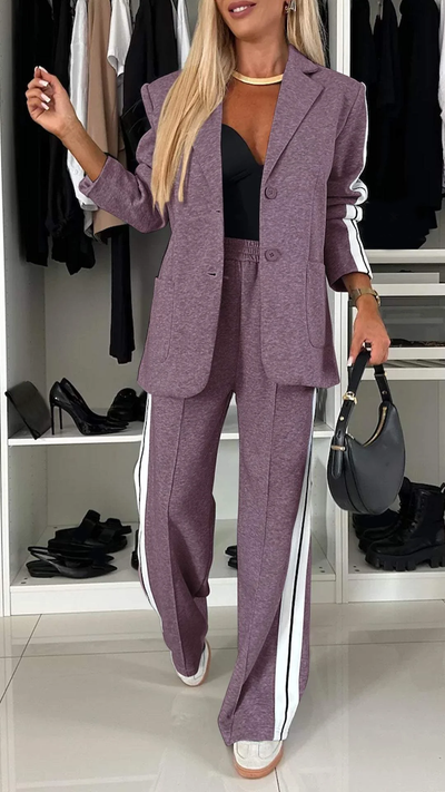 Blazer-Set – Weite Damen-Freizeithose Zweiteiler