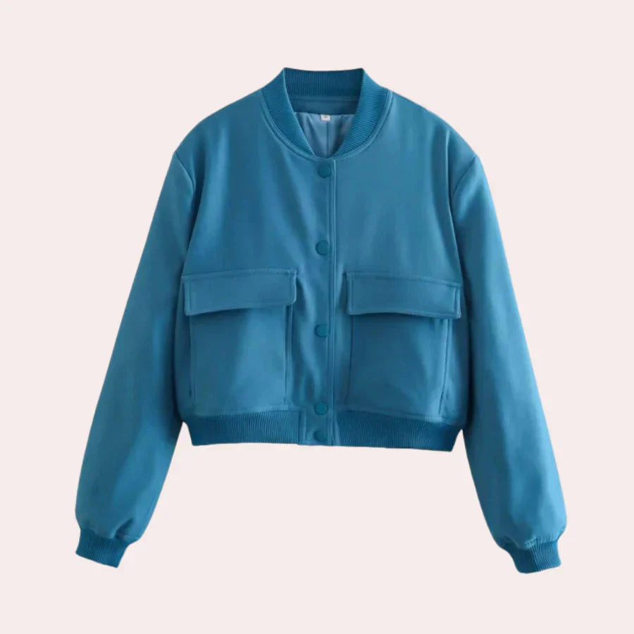 Bomberjacke – Kurz – mit Knöpfen – Herbstjacke – Damenjacke