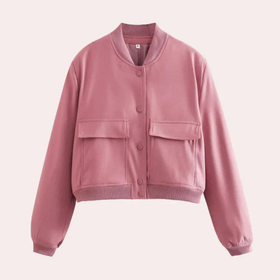 Bomberjacke – Kurz – mit Knöpfen – Herbstjacke – Damenjacke