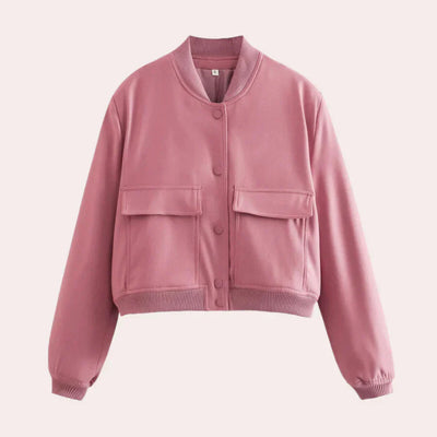 Bomberjacke – Kurz – mit Knöpfen – Herbstjacke – Damenjacke