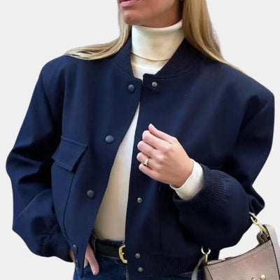 Bomberjacke – Kurz – mit Knöpfen – Herbstjacke – Damenjacke