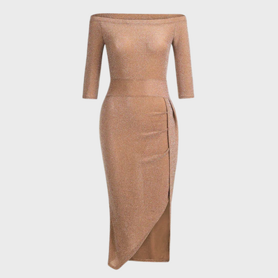 Caia - Elegantes langärmeliges Maxikleid