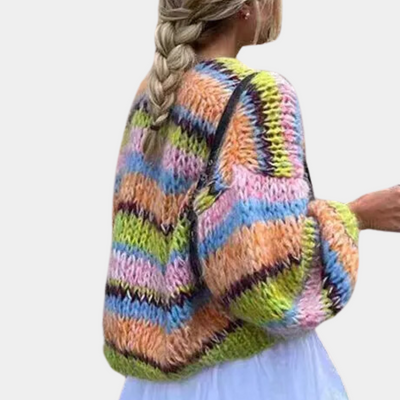 Zoe - Bunt gestreifter Pullover für Frauen