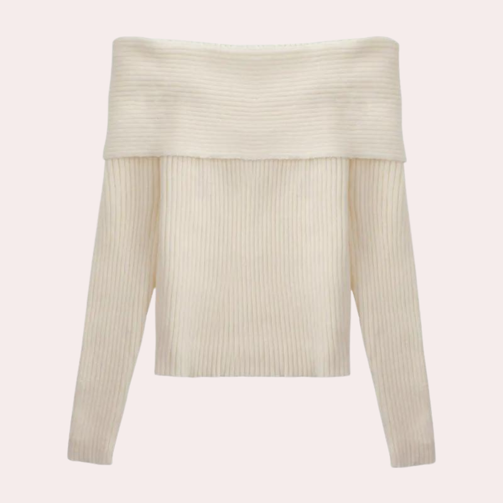 Lora - Schicker schulterfreier Strickpullover für Frauen