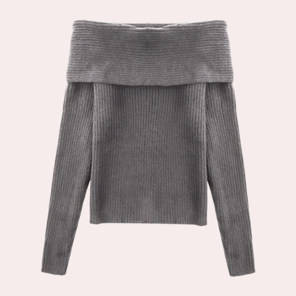 Lora - Schicker schulterfreier Strickpullover für Frauen