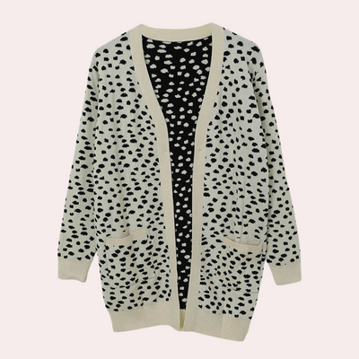 Lily - Bedruckte langärmelige Strickjacke für Frauen