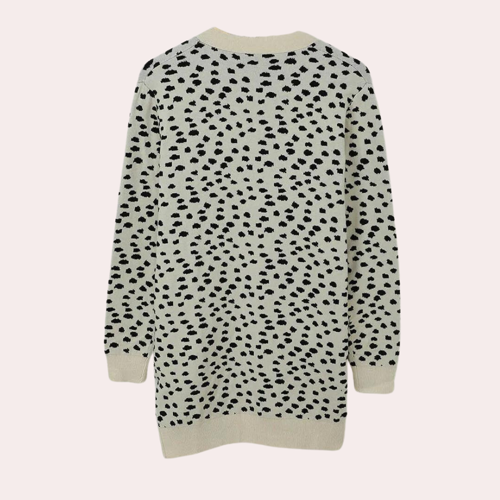 Lily - Bedruckte langärmelige Strickjacke für Frauen
