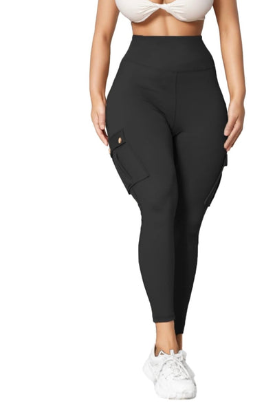Cargo-Leggings | Hochgeschnitten | Dehnbar | Cargohosen | Damenbekleidung