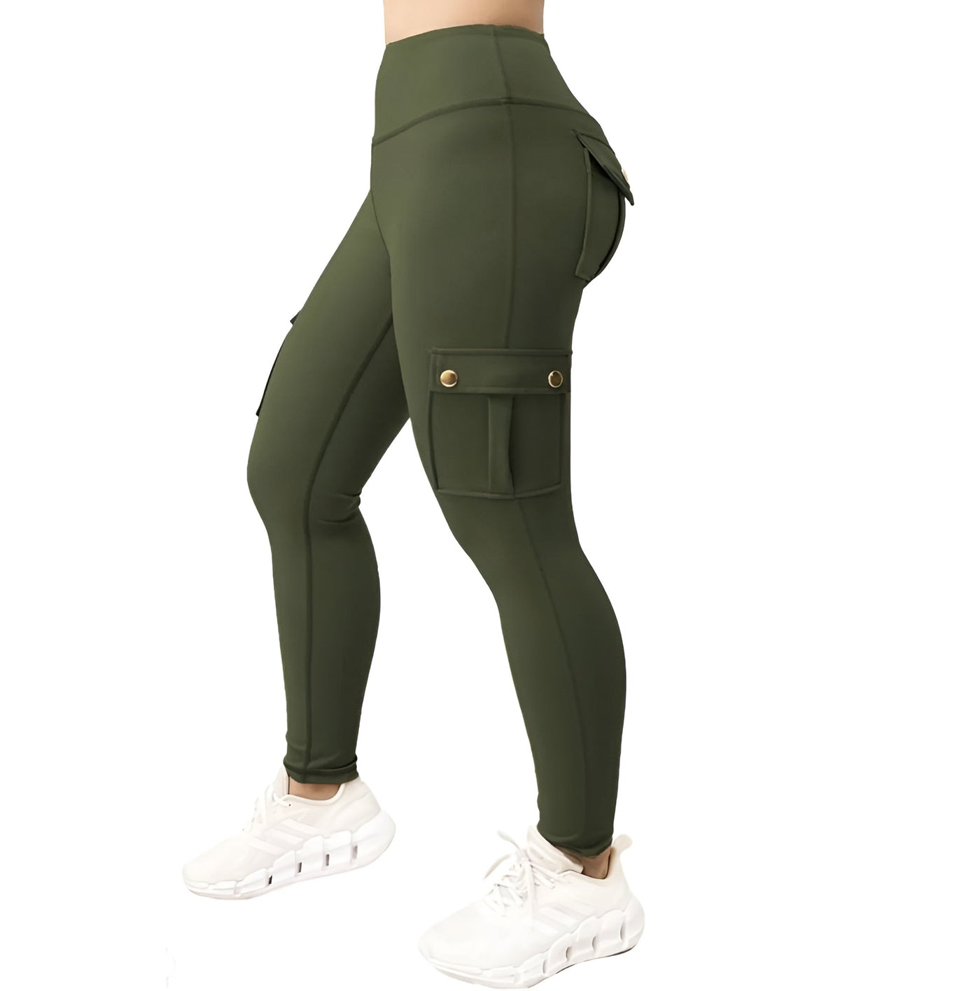 Cargo-Leggings | Hochgeschnitten | Dehnbar | Cargohosen | Damenbekleidung