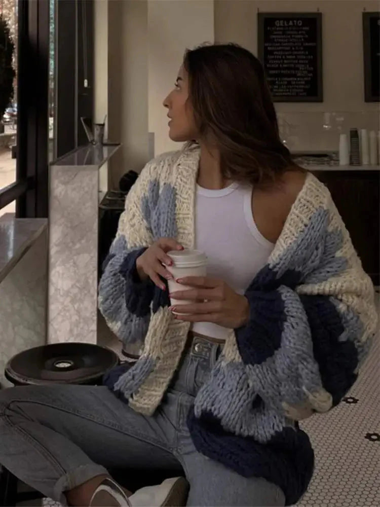 Chunky Strickjacke | Gestrickt | Offen | Strickjacken | Damen-Strickjacke
